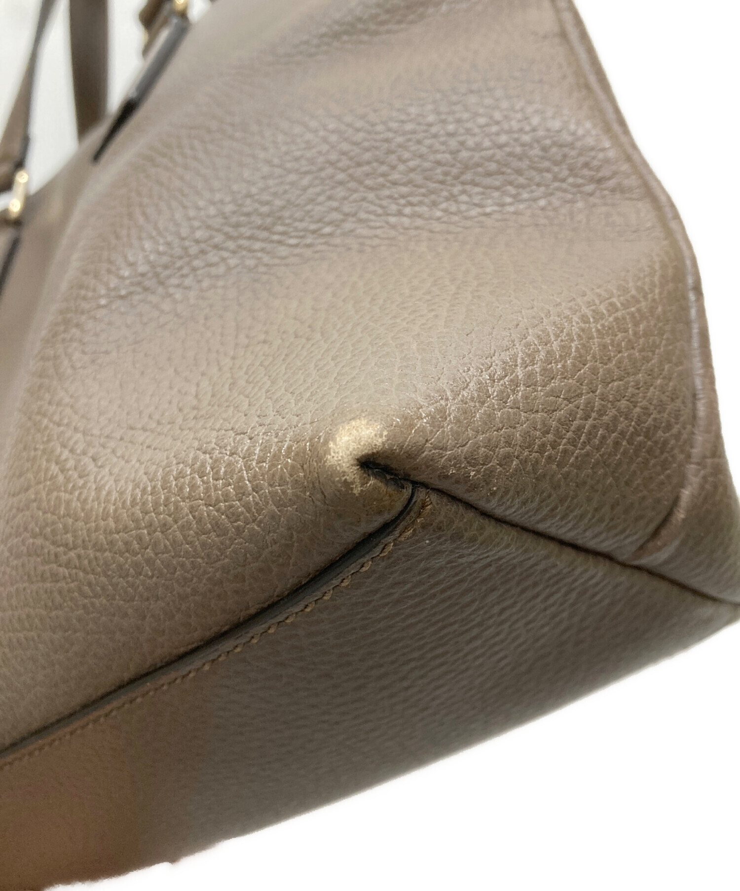 中古・古着通販】GUCCI (グッチ) レザートートバッグ ブラウン