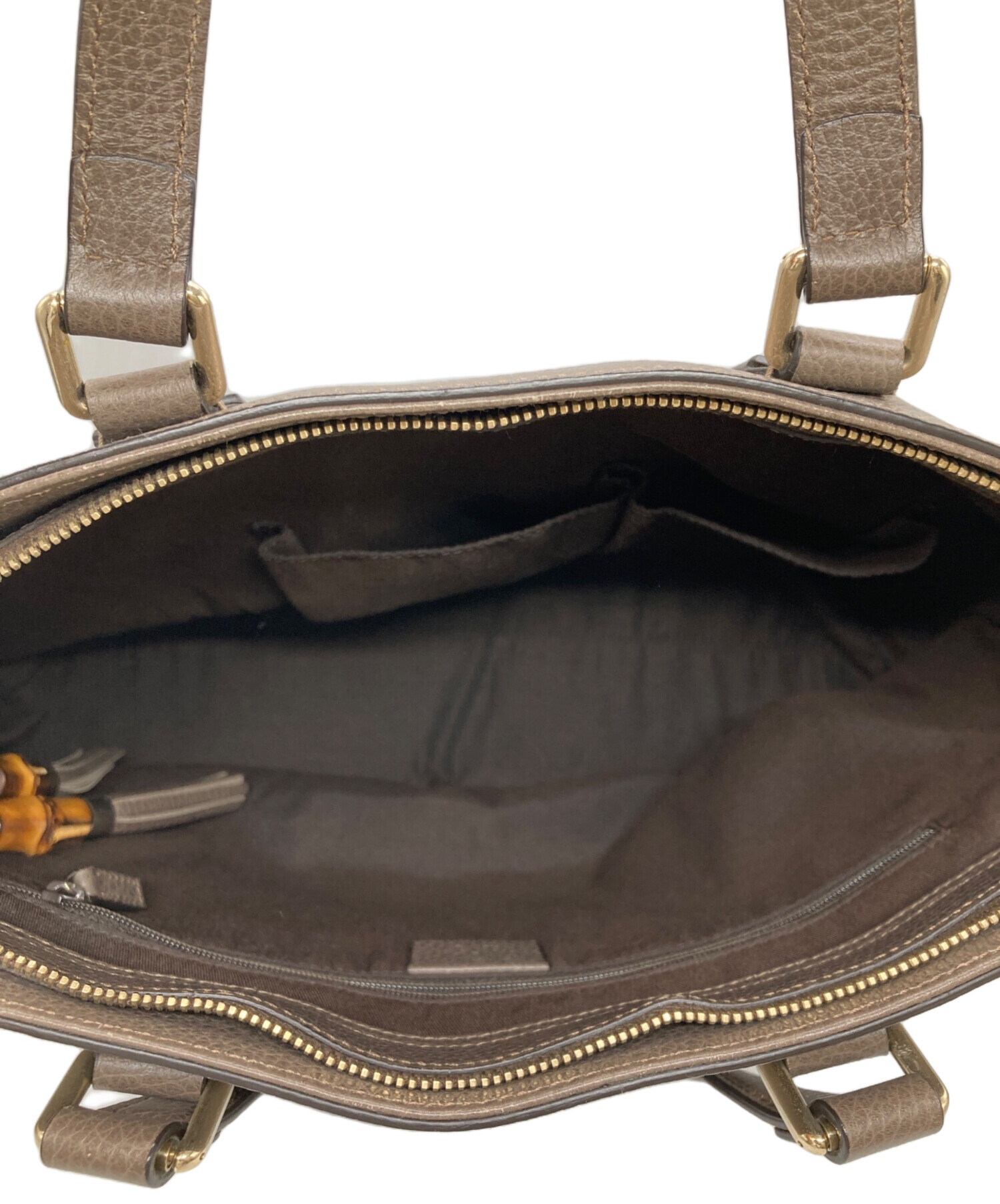 中古・古着通販】GUCCI (グッチ) レザートートバッグ ブラウン