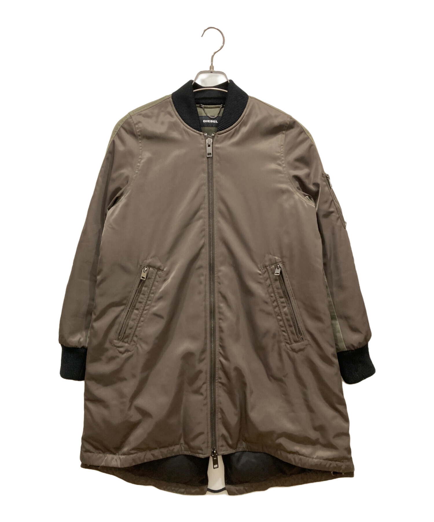 中古・古着通販】DIESEL (ディーゼル) ロングダウンMA1コート カーキ 