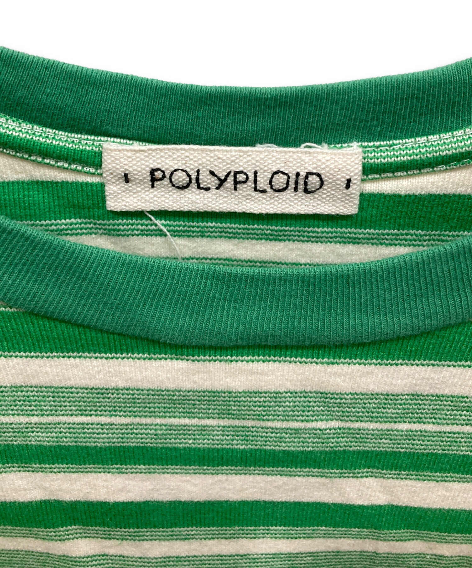 中古・古着通販】POLYPLOID (ポリプロイド) ボーダー半袖カットソー 