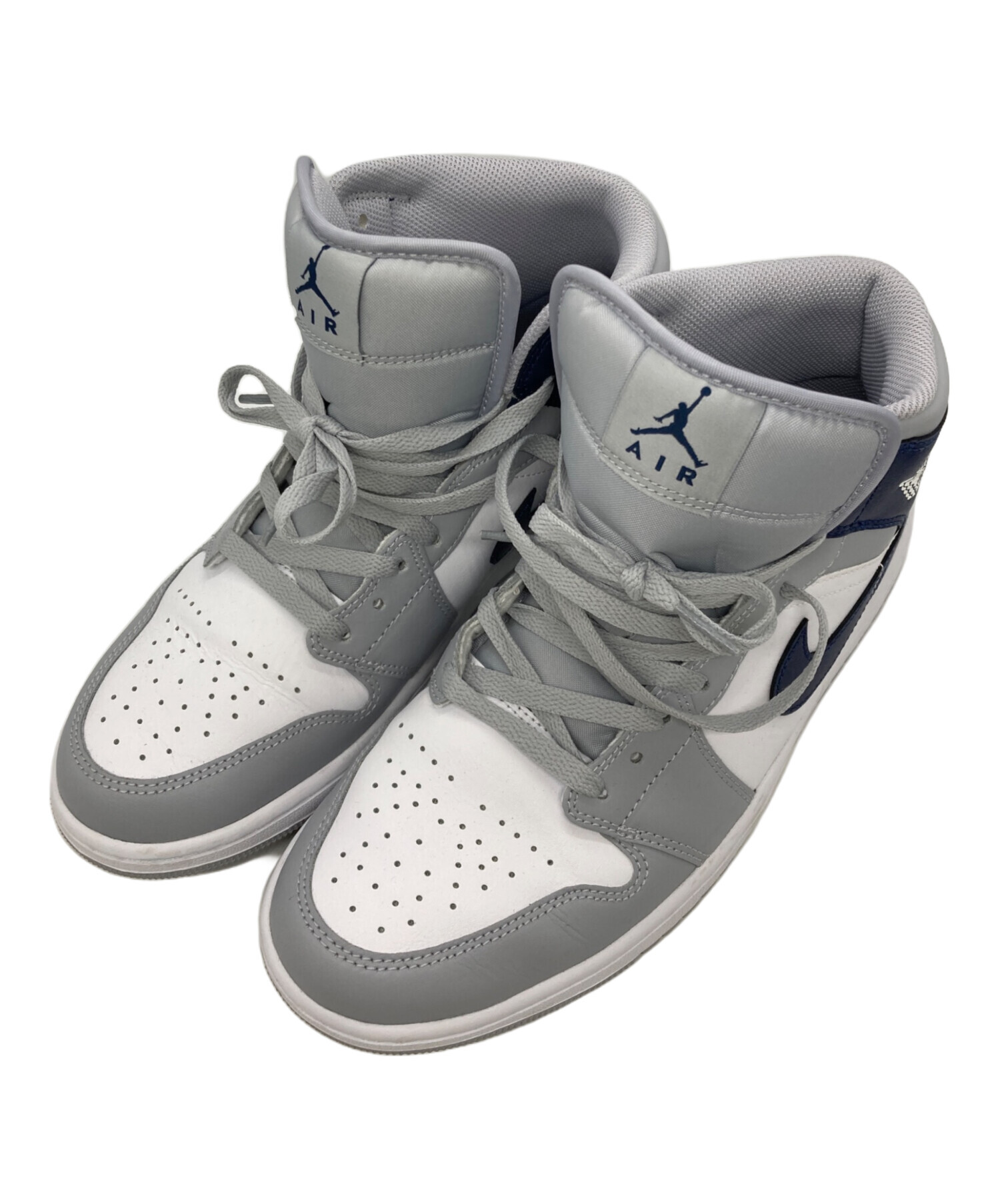 中古・古着通販】NIKE (ナイキ) Air Jordan 1 Mid ネイビー×グレー 