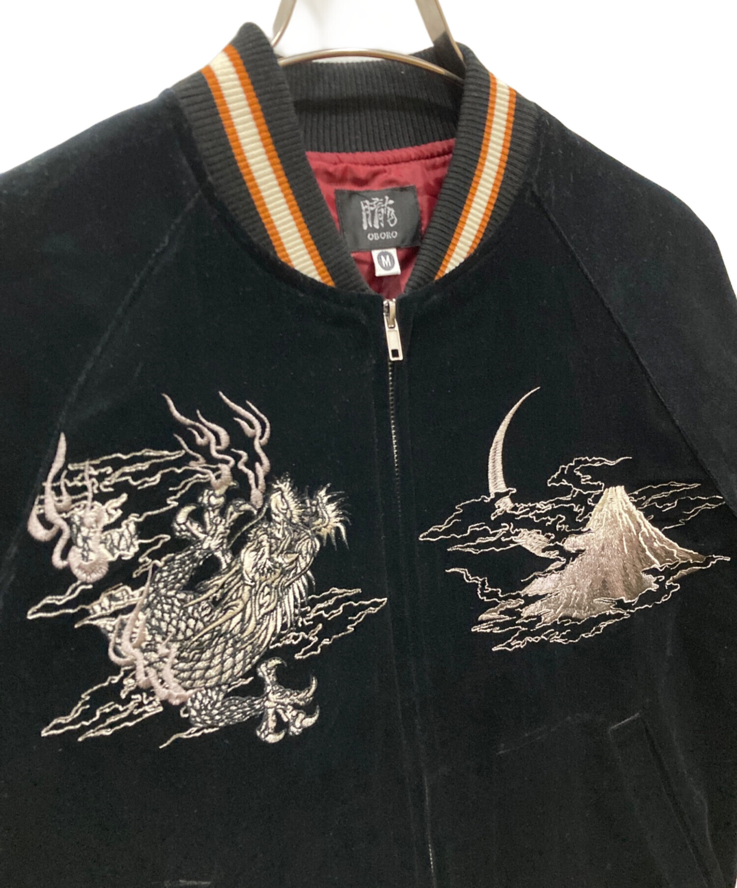 OBORO 美品 別珍 ワシ 日本限定 スカジャン unisex vintage 朧 おぼろ ヴィンテージ 鷹 刺繍 和柄 別珍 スカジャン （ 9043834