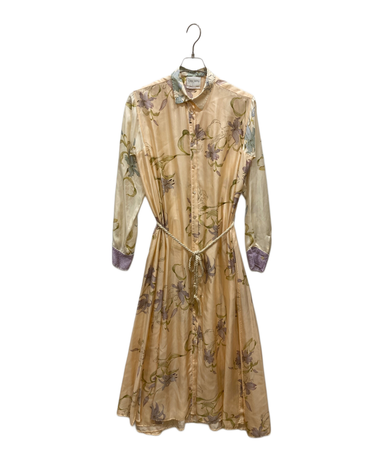専用✨forte_forte　フォルテフォルテ　シルク　ロング　ワンピース 中古・古着通販】forte forte (フォルテ・フォルテ) 花柄シルク