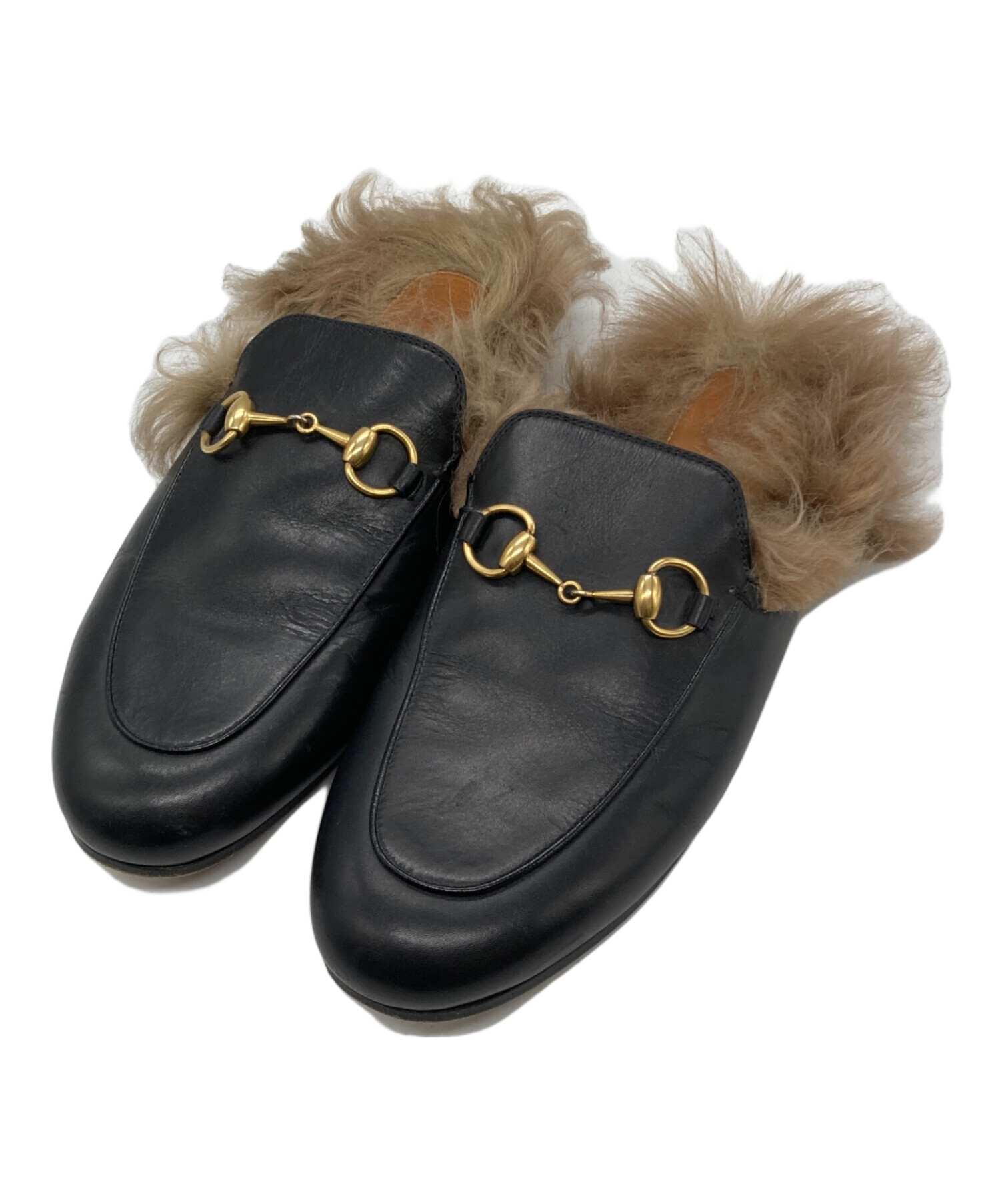 中古・古着通販】GUCCI (グッチ) ホースビットファー付きローファー