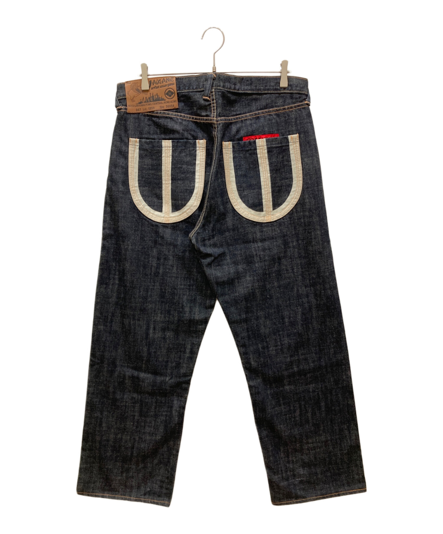 中古・古着通販】YAMANE (ヤマネ) ペイントデニムパンツ インディゴ