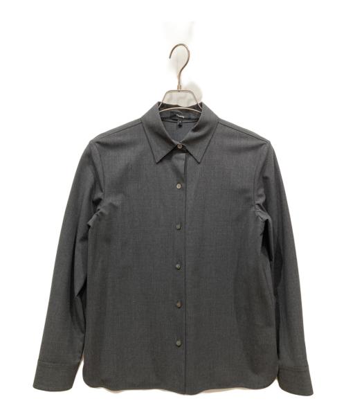 良品 24AW Theory セオリー TRACEABLE WOOL N STRAIGHT SH B シャツ サイズP グレー レディース 古着 中古 USED Theory - 良品 24AW Theory セオリー TRACEABLE WOOL N STRAIGHT SH B