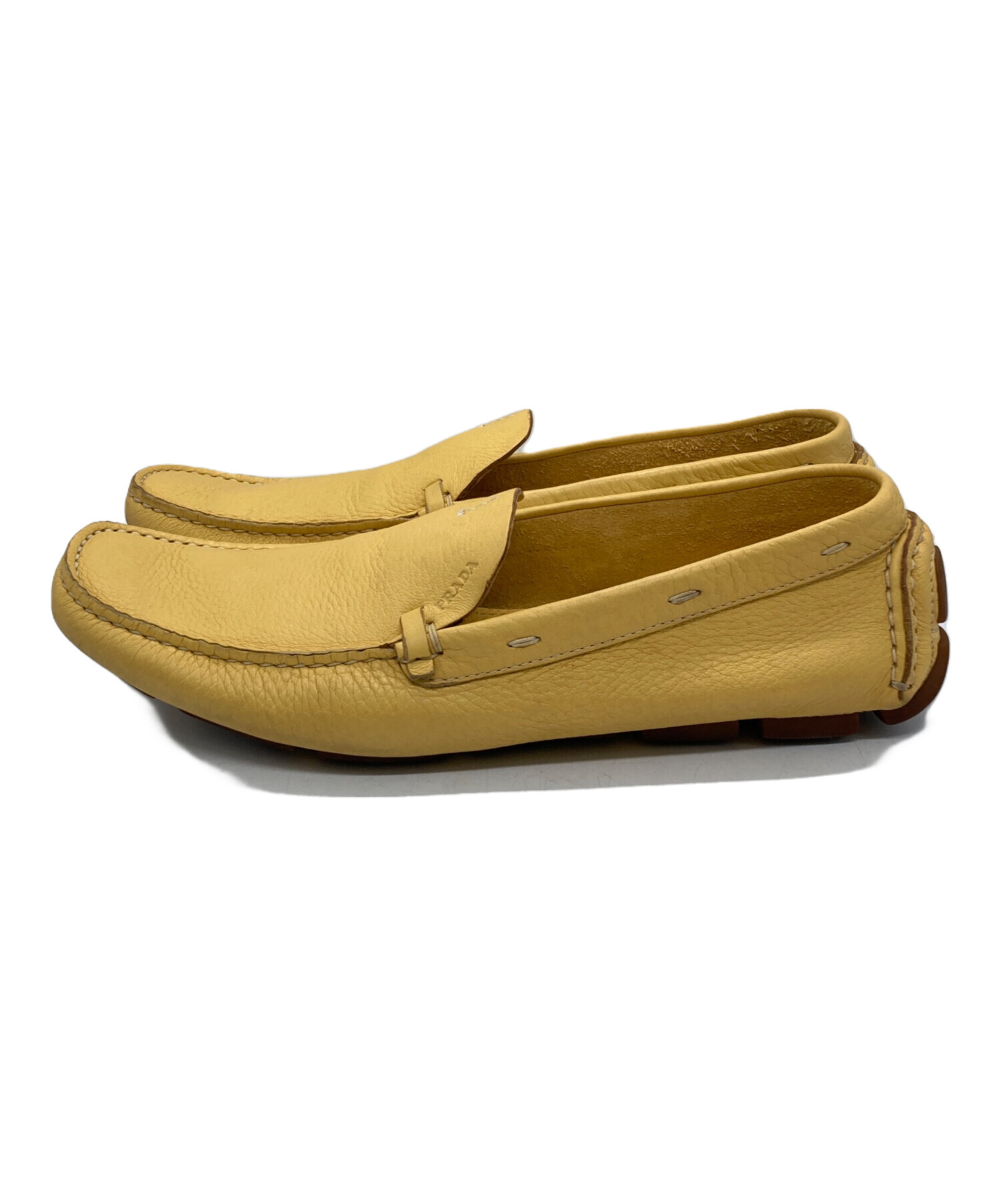 中古・古着通販】PRADA (プラダ) ローファー イエロー サイズ:39
