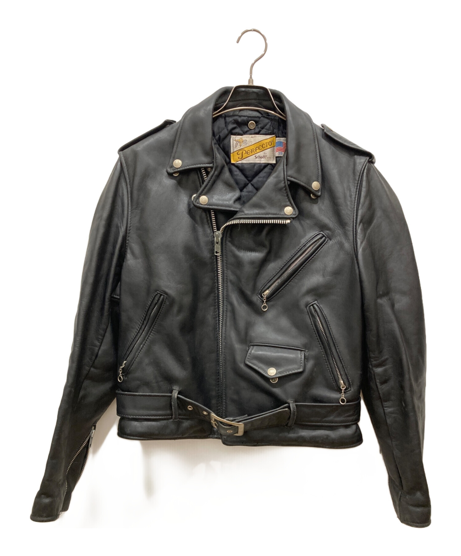 Schott ダブルライダースジャケット 38サイズ 中古・古着通販】Schott (ショット) ダブルライダースジャケット