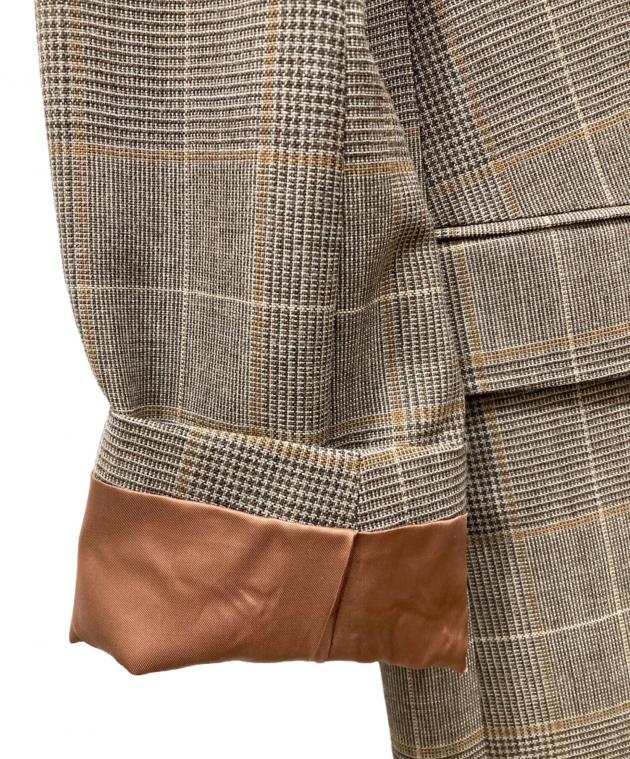 極美品 ミューズドゥーズィエムクラス テーラードジャケット チェック ブラウン Deuxieme Classe（ドゥーズィエムクラス） ジャケット テーラード
