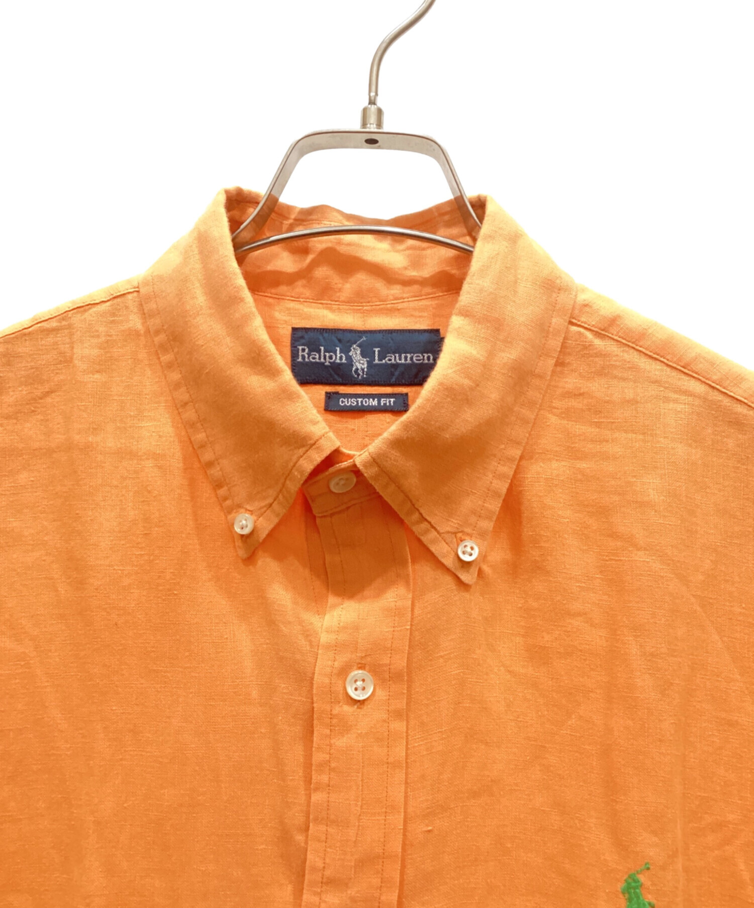 美品　RalphLauren　リネン　長袖シャツ　ペールオレンジ　レディースL 中古・古着通販】RALPH LAUREN (ラルフローレン) リネンシャツ