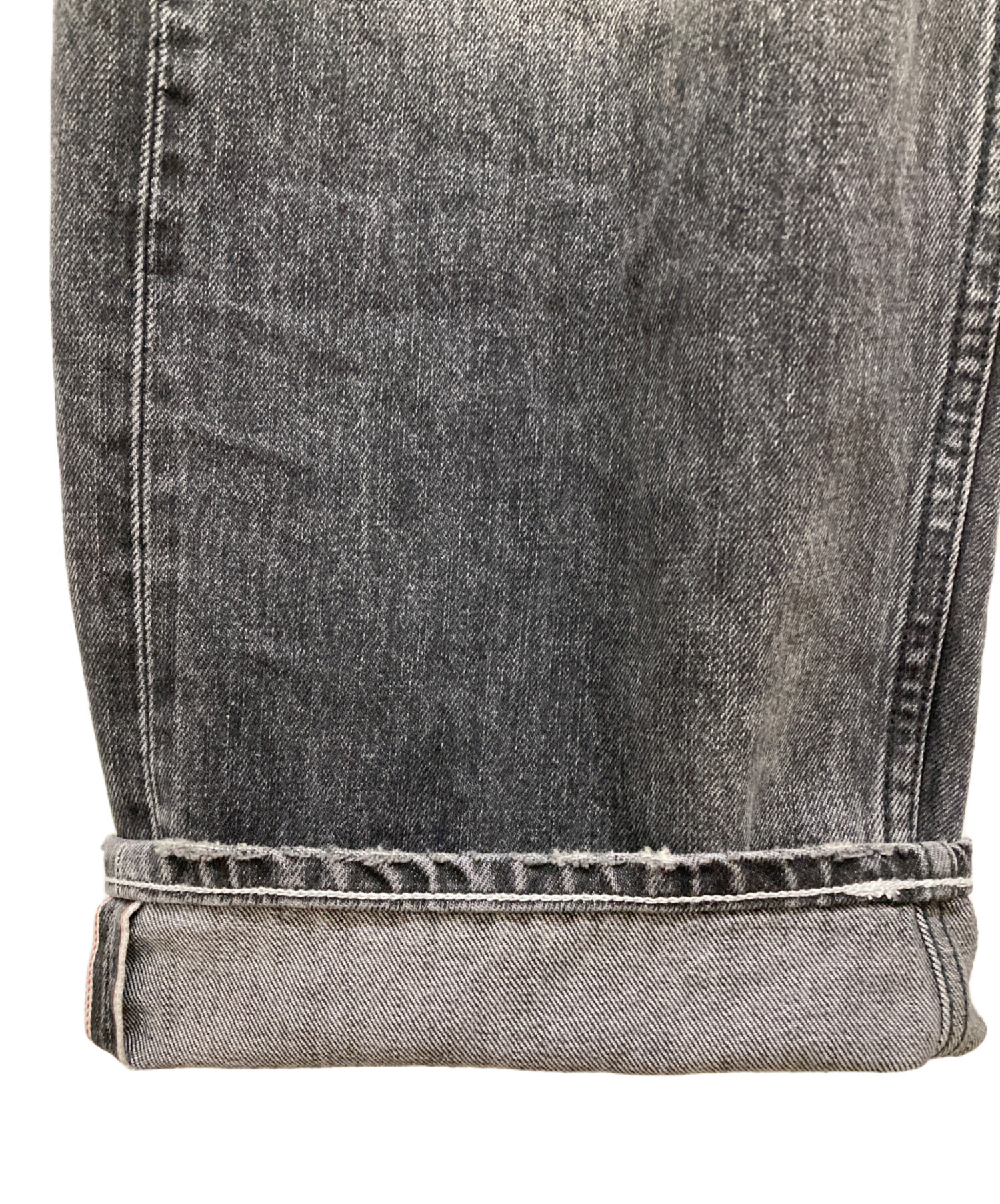 中古・古着通販】HUF (ハフ) ダメージリペア加工デニムパンツ ブラック 