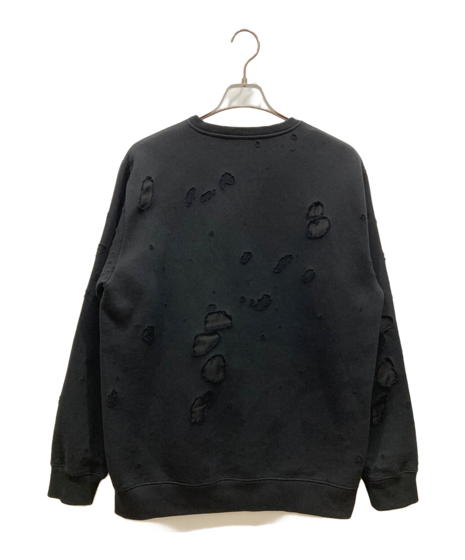 ジバンシィ GIVENCHY カットソー 長袖 サイズブラック 黒 ヴィンテージ 中古・古着通販】GIVENCHY (ジバンシィ) Destroyed Crewneck