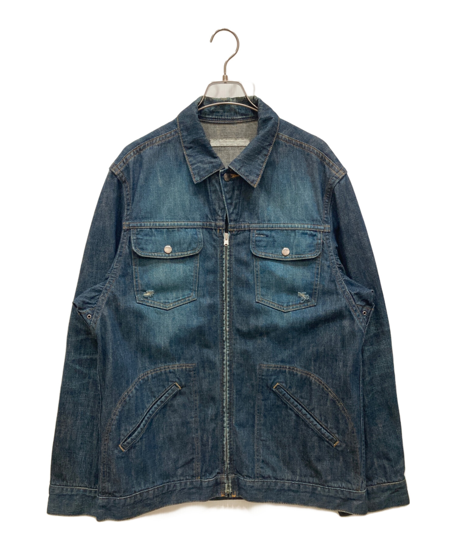 入手困難！ナンバーナイン NUMBER (N)INE デニムジャケット 中古・古着通販】NUMBER (N)INE (ナンバーナイン) ダメージ加工ジップ
