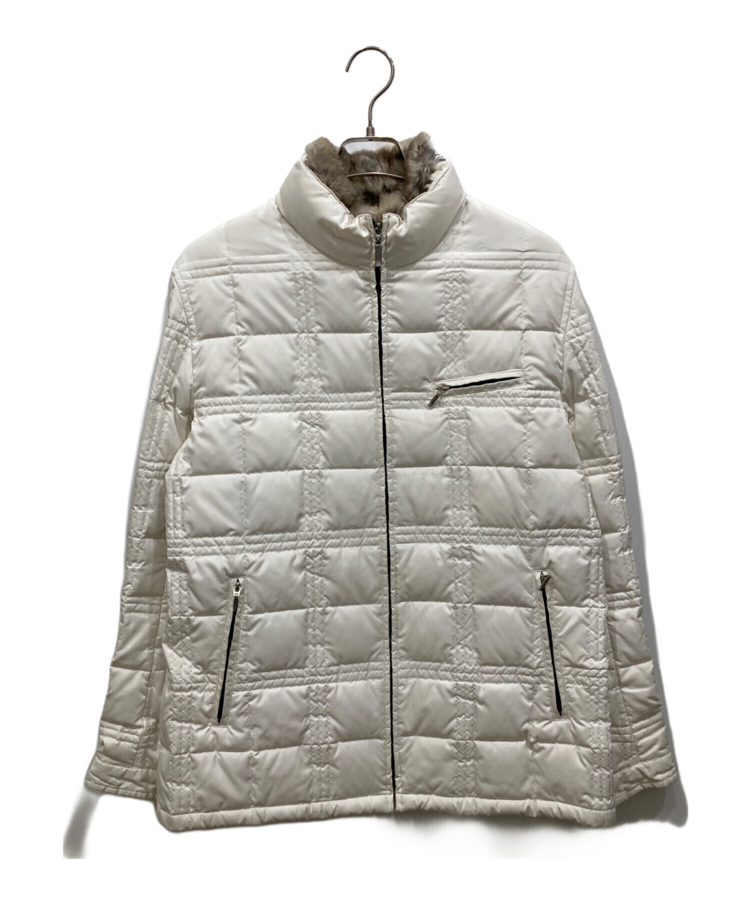 美品 バーバリーブラックレーベル ラビットファー キルティングダウンジャケット 中古・古着通販】BURBERRY BLACK LABEL (バーバリーブラックレーベル