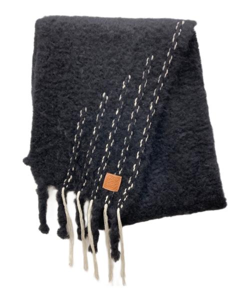中古・古着通販】LOEWE (ロエベ) モヘア混アナグラムマフラー ブラック