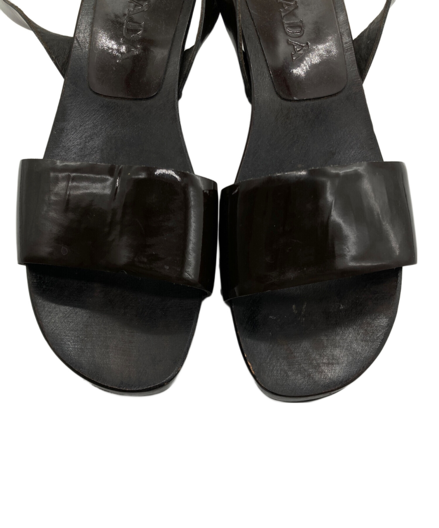 中古・古着通販】PRADA (プラダ) ヒールサンダル ブラウン サイズ:不明