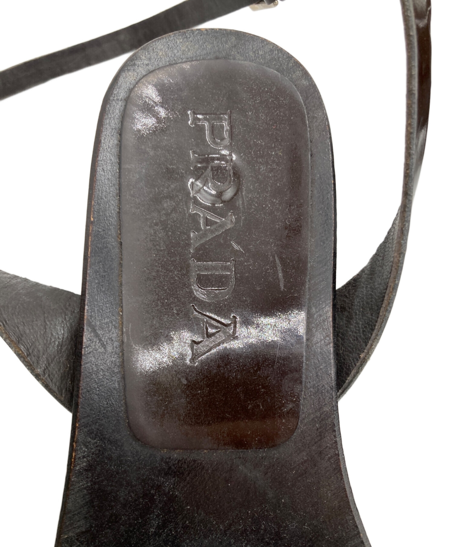 中古・古着通販】PRADA (プラダ) ヒールサンダル ブラウン サイズ:不明