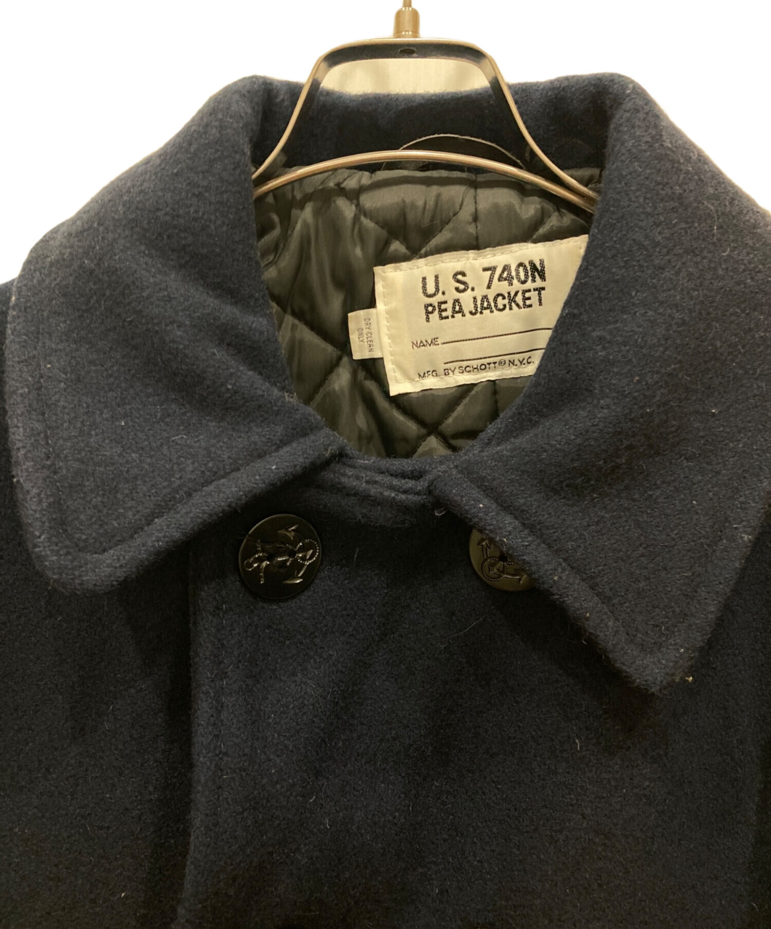 中古・古着通販】Schott (ショット) Pコート ネイビー サイズ:SIZE 40