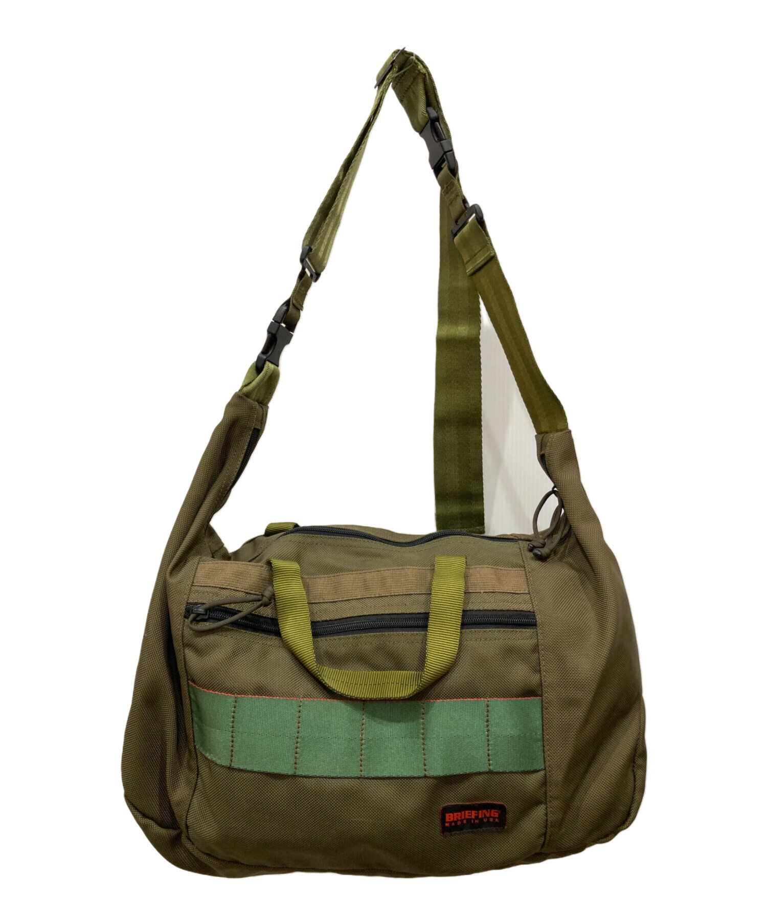 値下げしました！BRIEFING ショルダーバッグ オリーブドラブ　USA製 中古・古着通販】BRIEFING (ブリーフィング) ショルダーバッグ