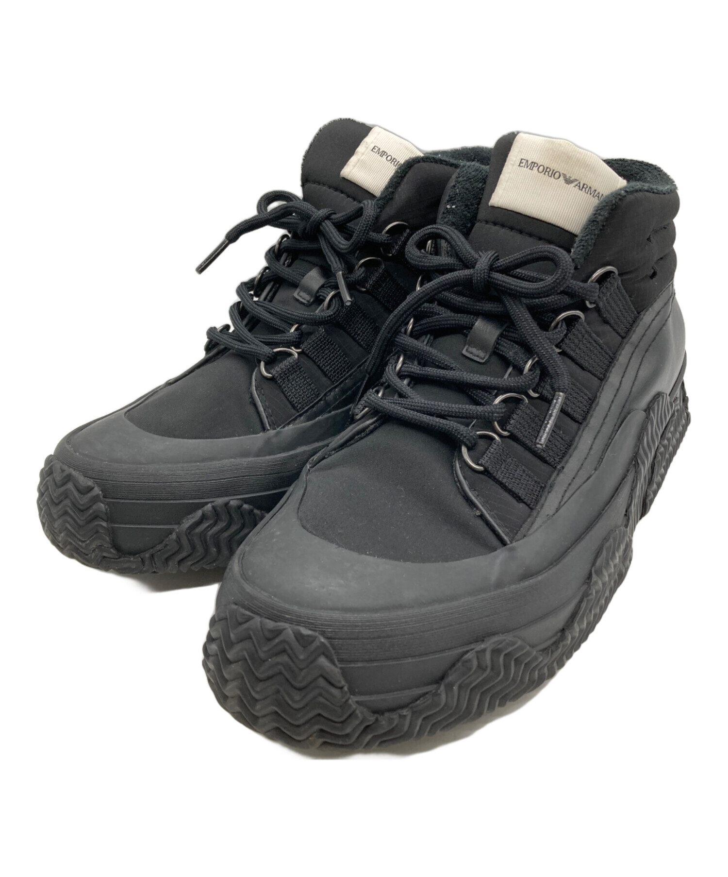 GIORGIO ARMANI スニーカー 黒 中古・古着通販】GIORGIO ARMANI (ジョルジョアルマーニ) ボリューム