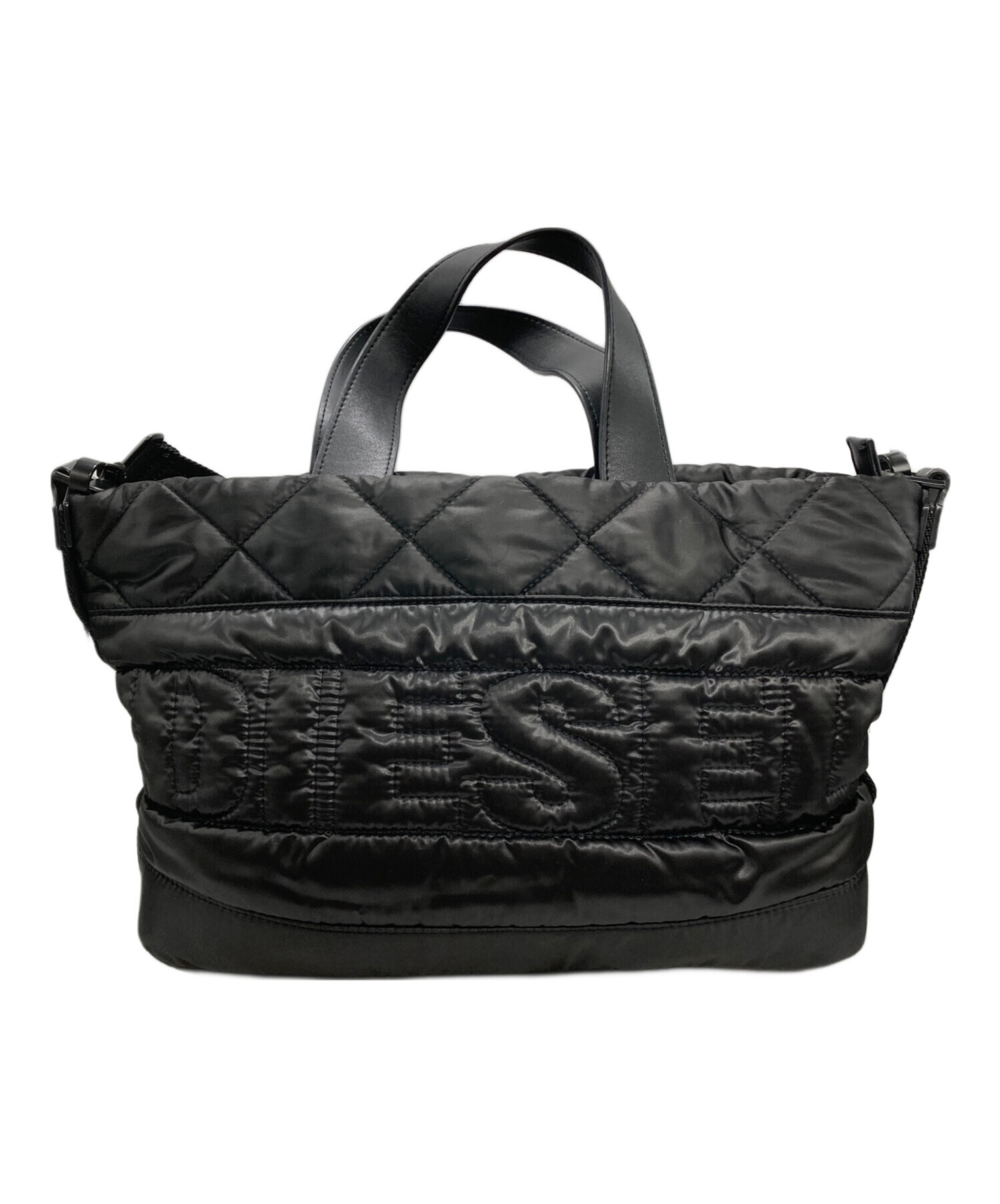 DIESEL トートバッグ　2WAY ショルダー　キルティング黒 中古・古着通販】DIESEL (ディーゼル) キルティング2WAYトートバッグ