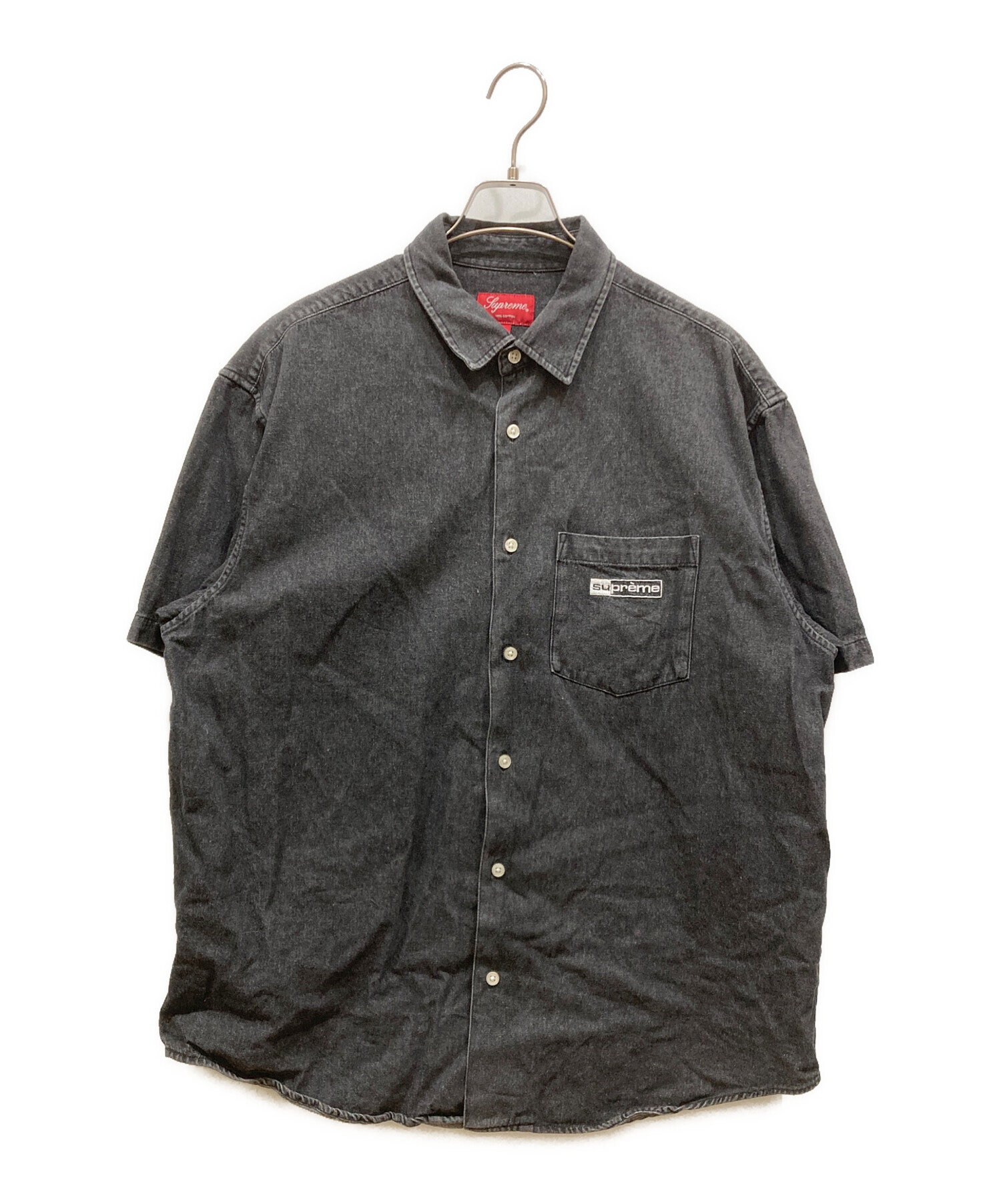 Supreme デニムシャツ ブラック 中古・古着通販】Supreme (シュプリーム) 刺繍ブラックデニムシャツ