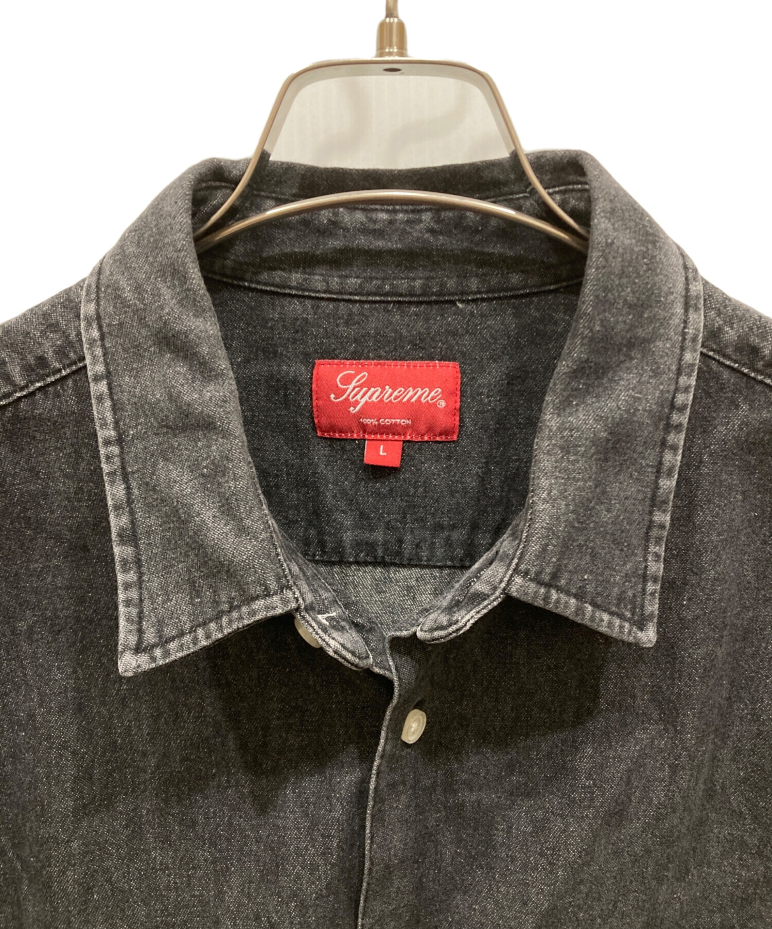 中古・古着通販】Supreme (シュプリーム) 刺繍ブラックデニムシャツ