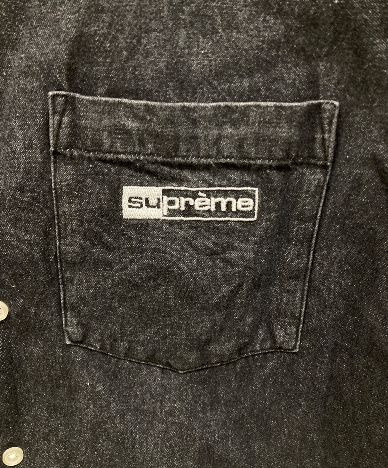 中古・古着通販】Supreme (シュプリーム) 刺繍ブラックデニムシャツ
