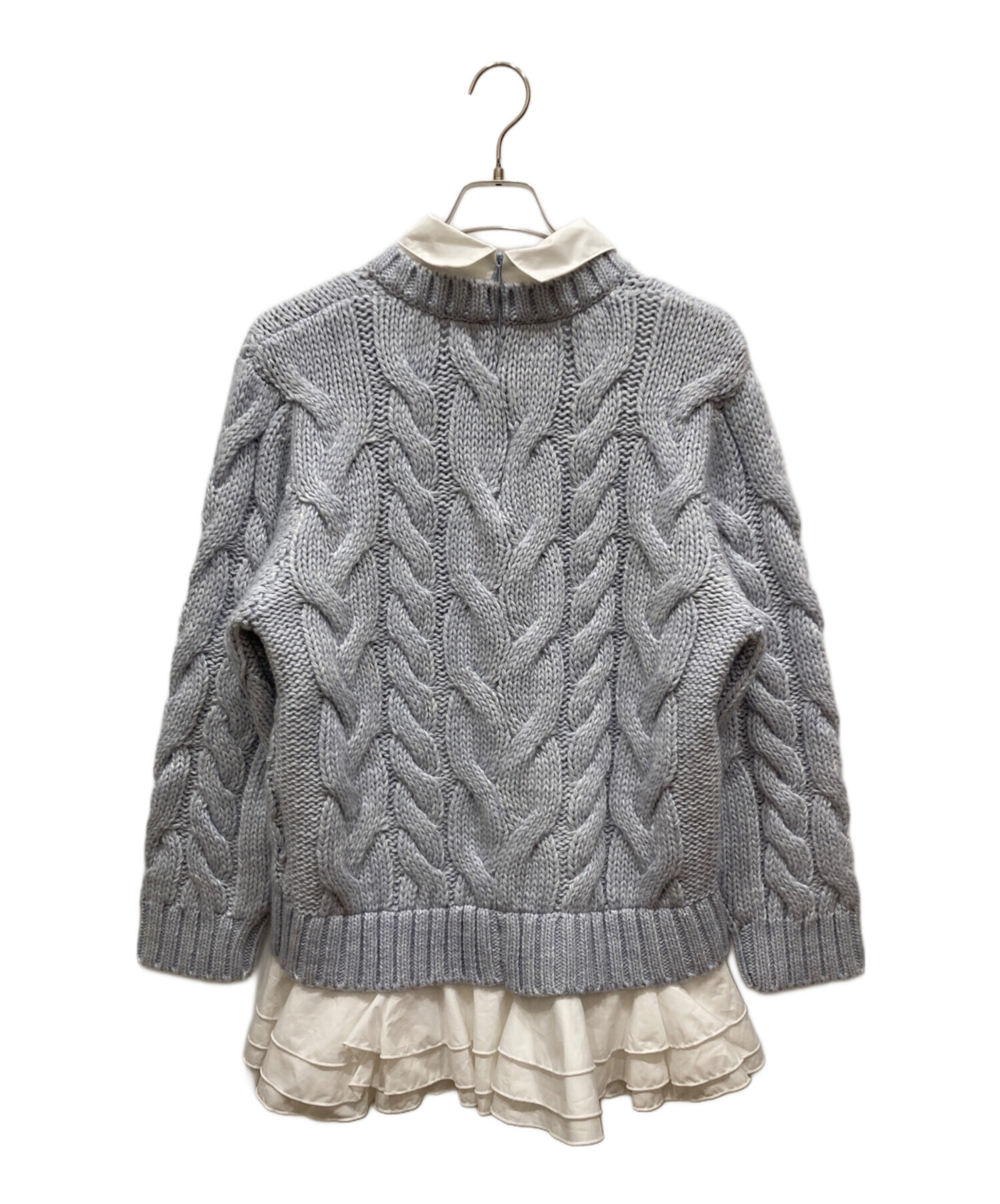 中古・古着通販】Olu. (オルドット) フリルレイヤードケーブルニット