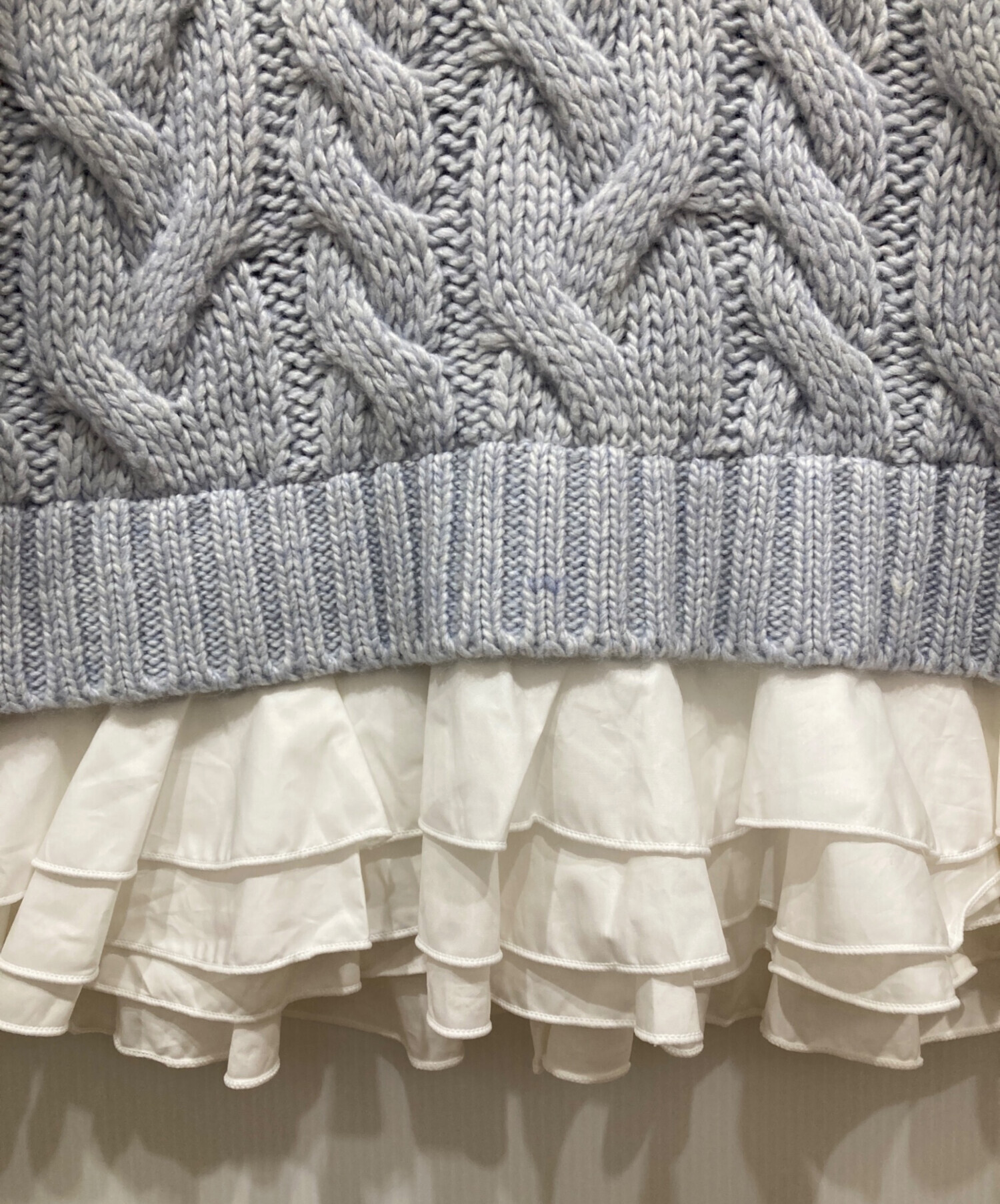 中古・古着通販】Olu. (オルドット) フリルレイヤードケーブルニット