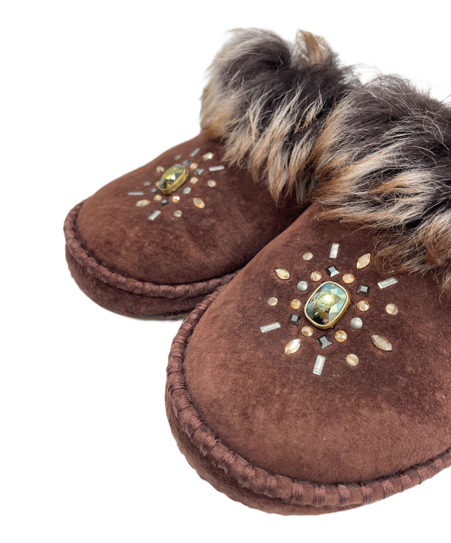 中古・古着通販】UGG (アグ) ストーンファーサボサンダル ブラウン