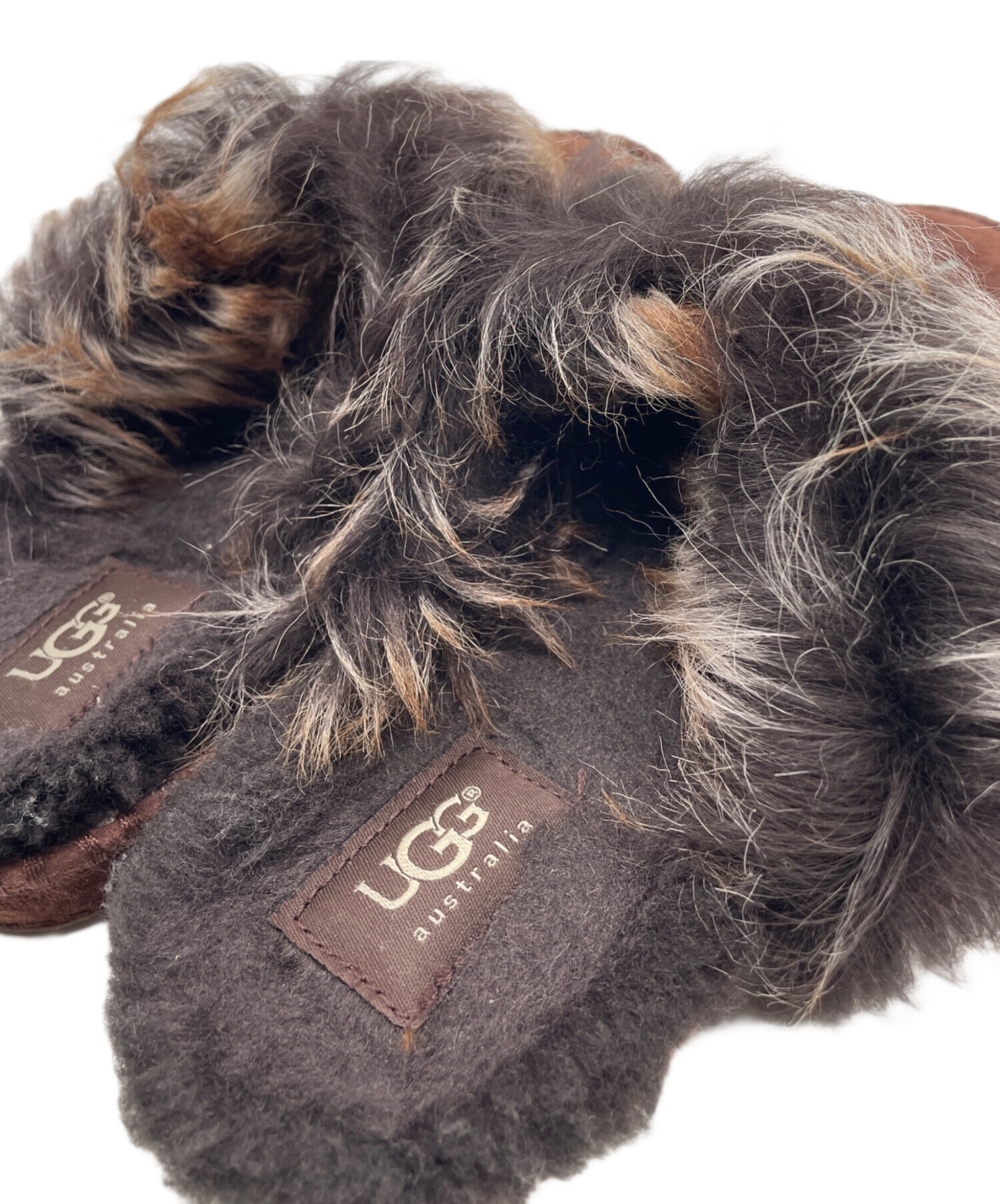 中古・古着通販】UGG (アグ) ストーンファーサボサンダル ブラウン