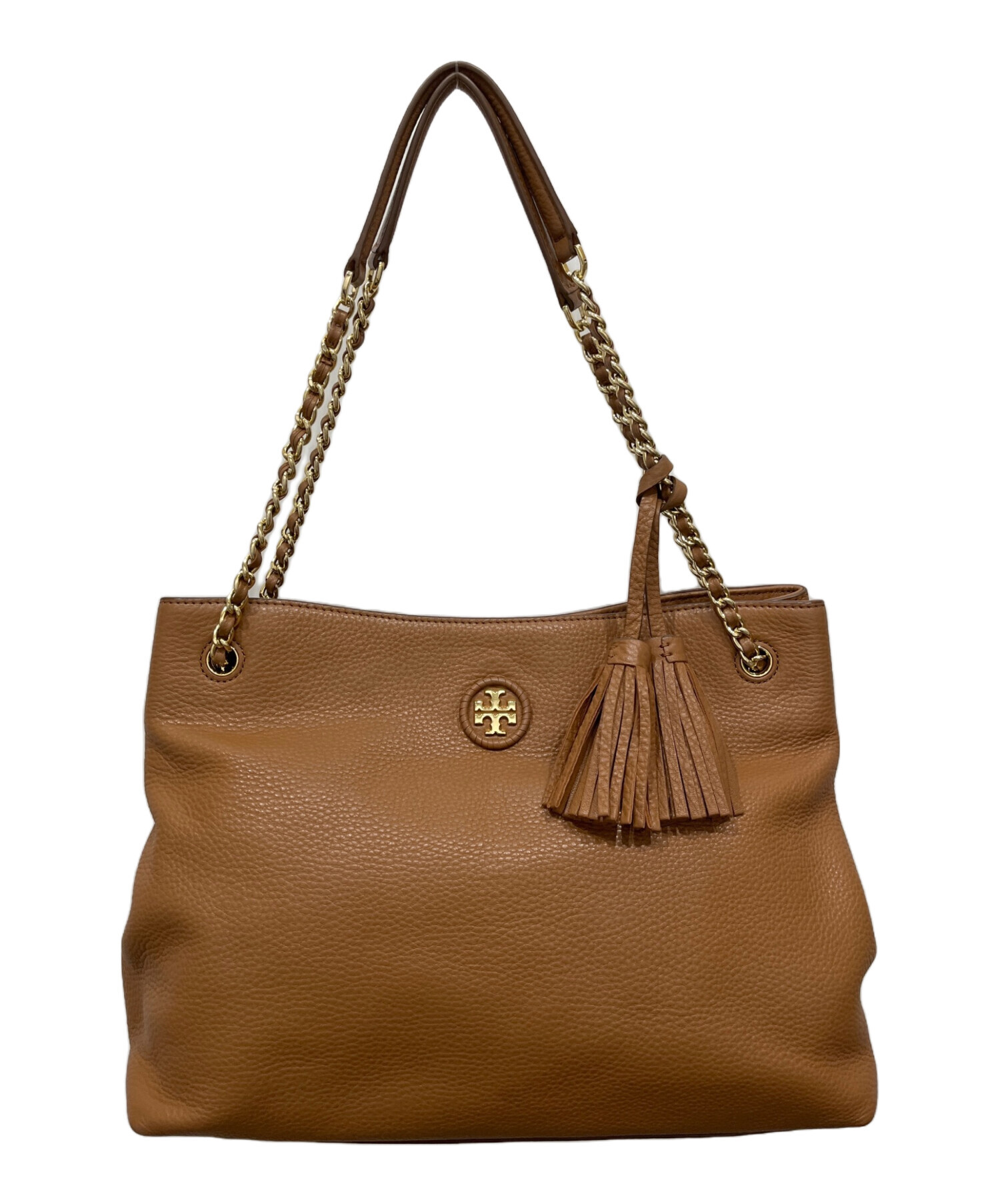 極美品 TORY BURCH トリーバーチ レザーチェーントートバッグ 中古・古着通販】TORY BURCH (トリーバーチ) チェーンレザートート