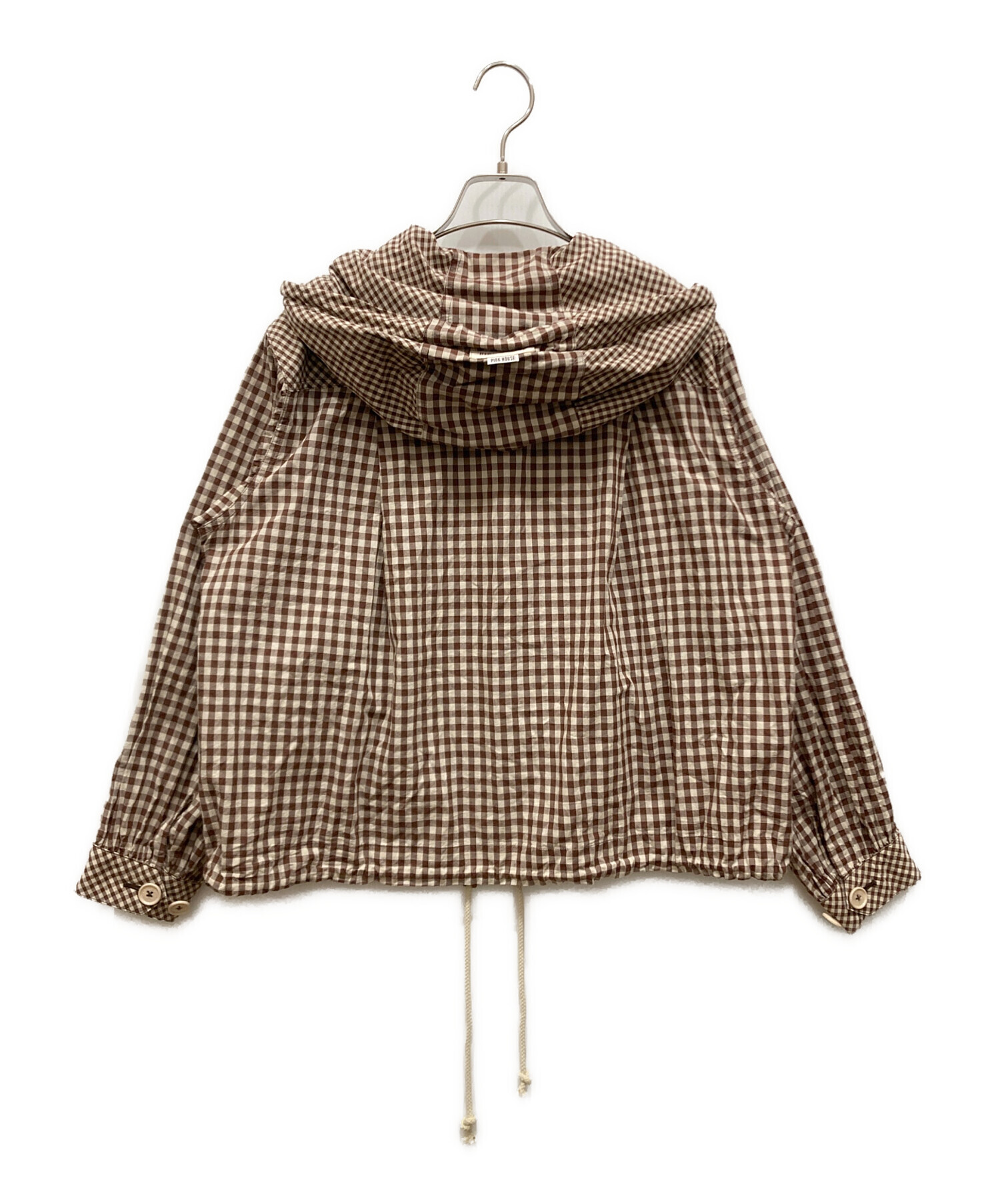 ピンクハウス ビックロゴ ブルゾン パッチワーク フード 裏地チェック 中古・古着通販】PINK HOUSE (ピンクハウス) アースギンガムパッチ