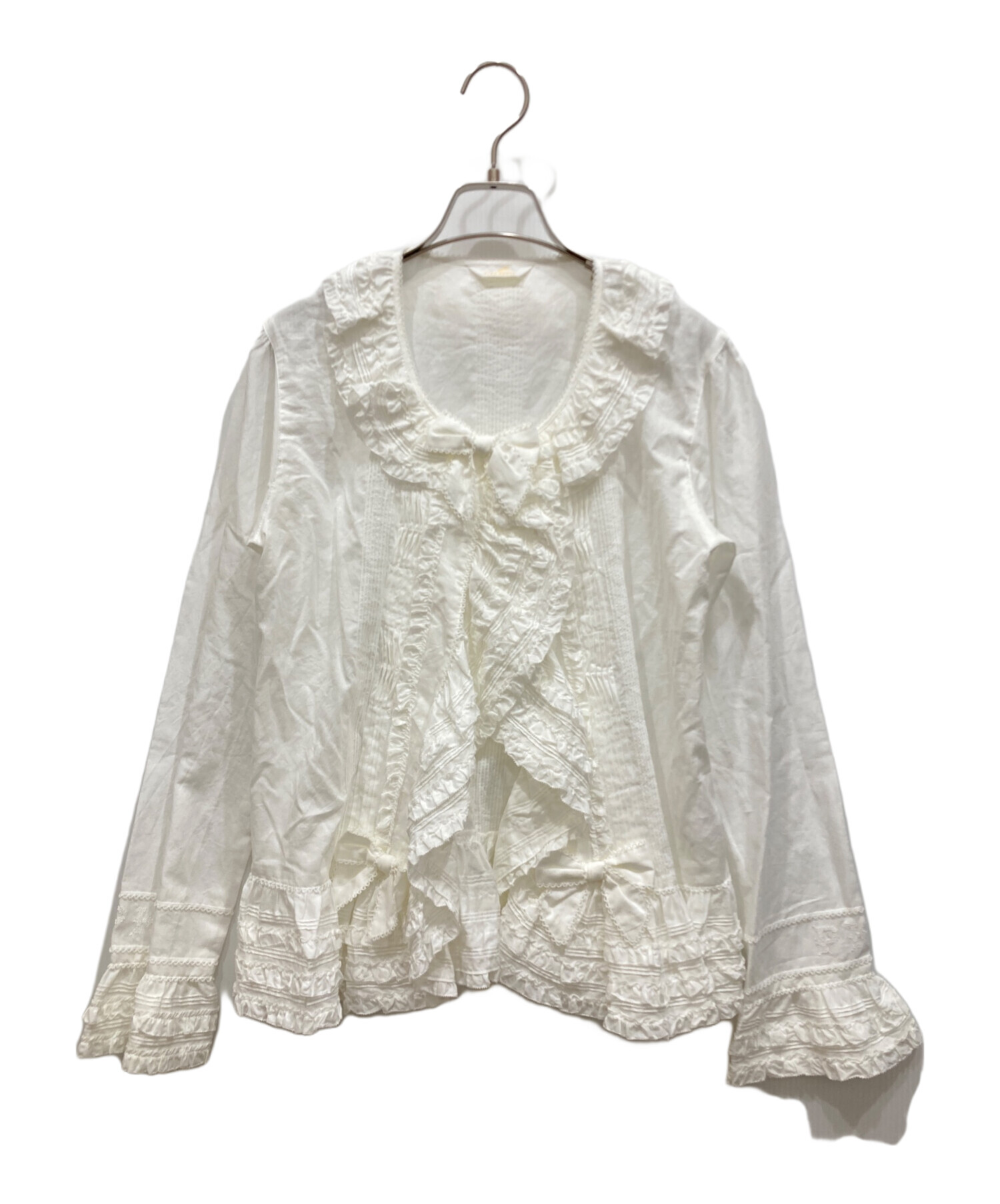 中古・古着通販】PINK HOUSE (ピンクハウス) リボンモチーフ使いフリル