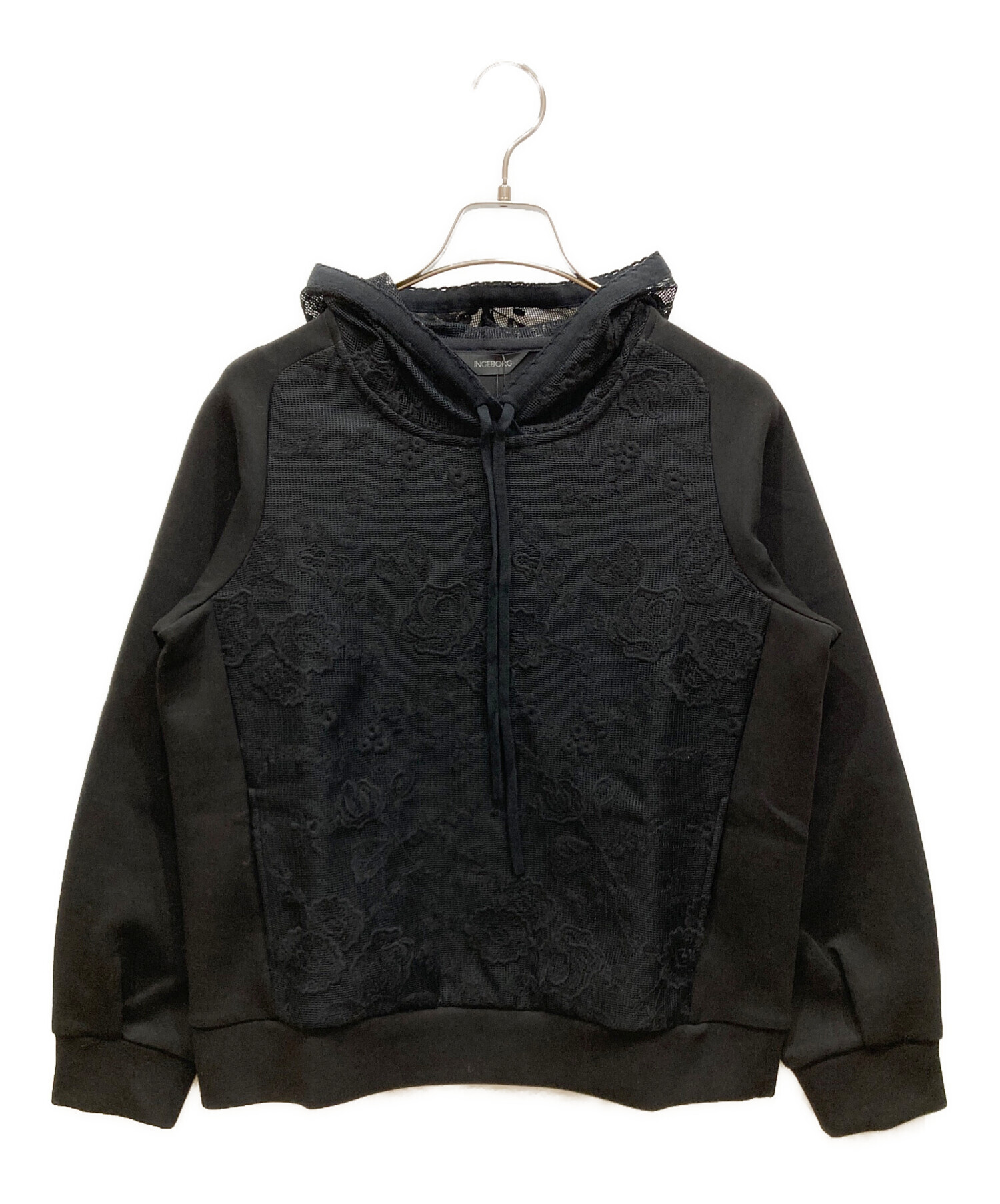 中古・古着通販】INGEBORG (インゲボルグ) レースパーカー ブラック 