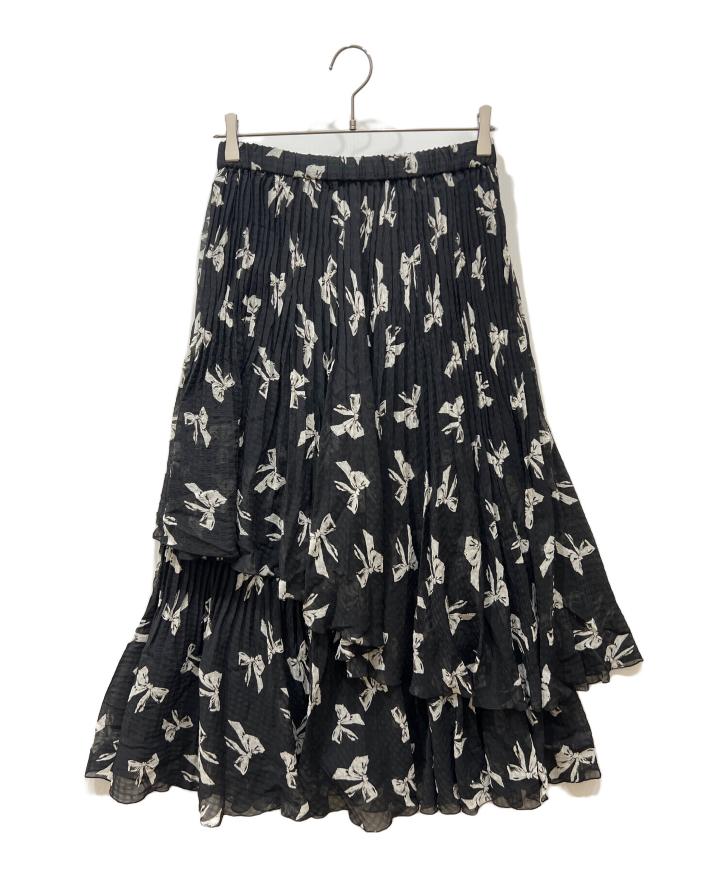 中古・古着通販】INGEBORG (インゲボルグ) リボンpt.スカート ブラック