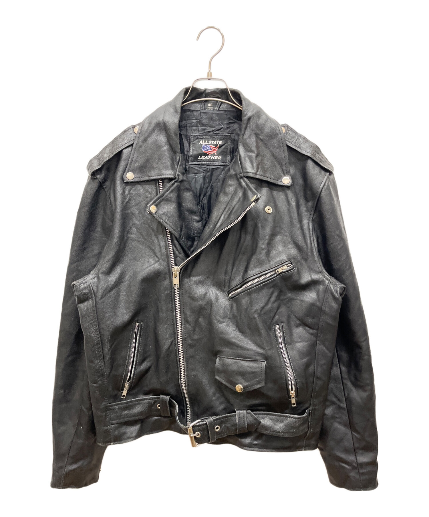 ALLSTATE LEATHER ダブルライダースジャケット サイズ52 中古・古着通販】ALLSTATE LEATHER (オールステイトレザー) ダブル