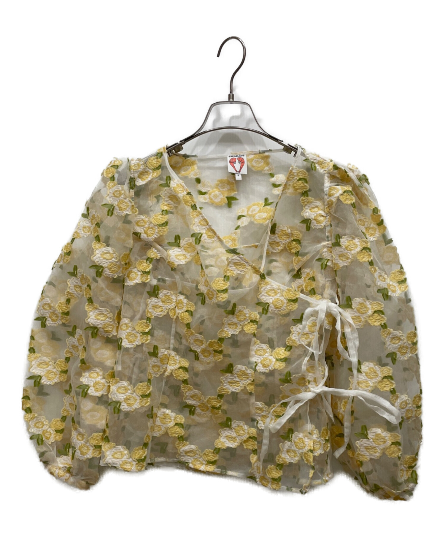 Shrimps(シュリンプス) チェックブラウス 中古・古着通販】shrimps (シュリンプス) レースブラウス イエロー