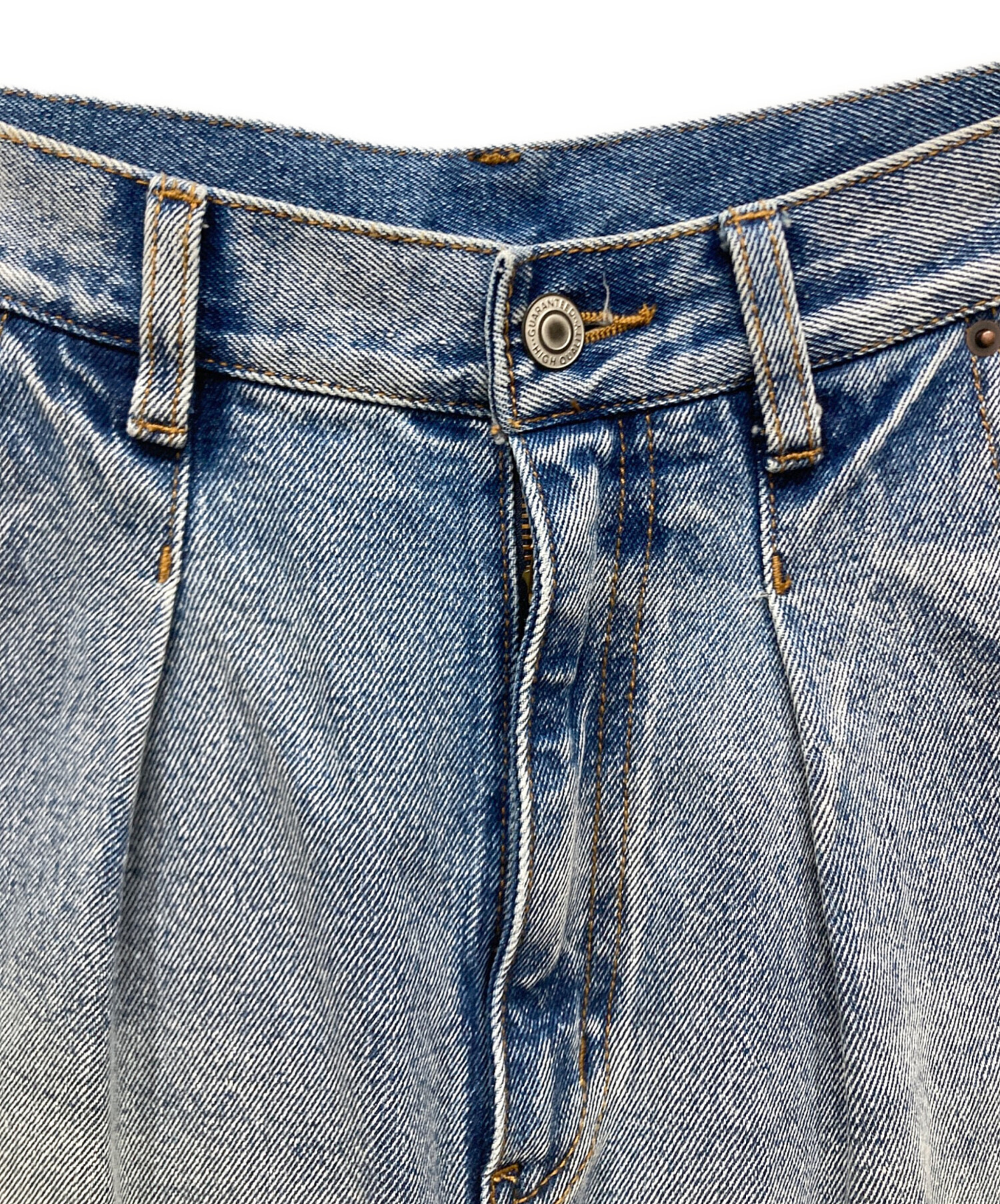 中古・古着通販】YENN (イエン) HIGH RISE TUCK WIDE PANTS ブル