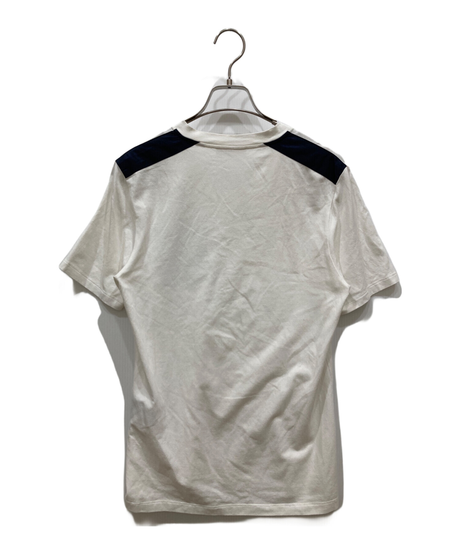 PRADA 半袖Tシャツ ホワイト XS クリーニング済 中古・古着通販】PRADA (プラダ) ポケットTシャツ ホワイト×ネイビー