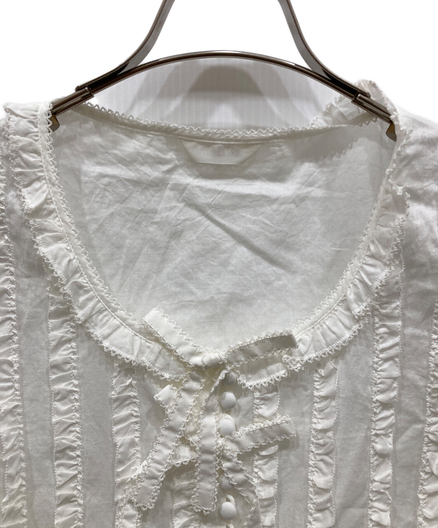 中古・古着通販】PINK HOUSE (ピンクハウス) フリルノースリーブ 