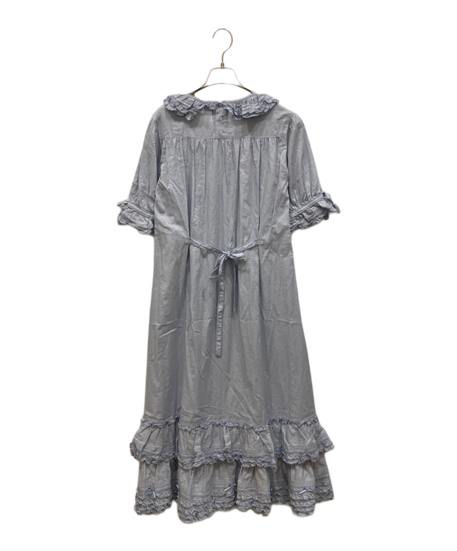 最終値下げ　美品　ピンクハウス　ローンフリルパフスリーブワンピース　綿ローン 中古・古着通販】PINK HOUSE (ピンクハウス) ローンフリルパフスリーブ
