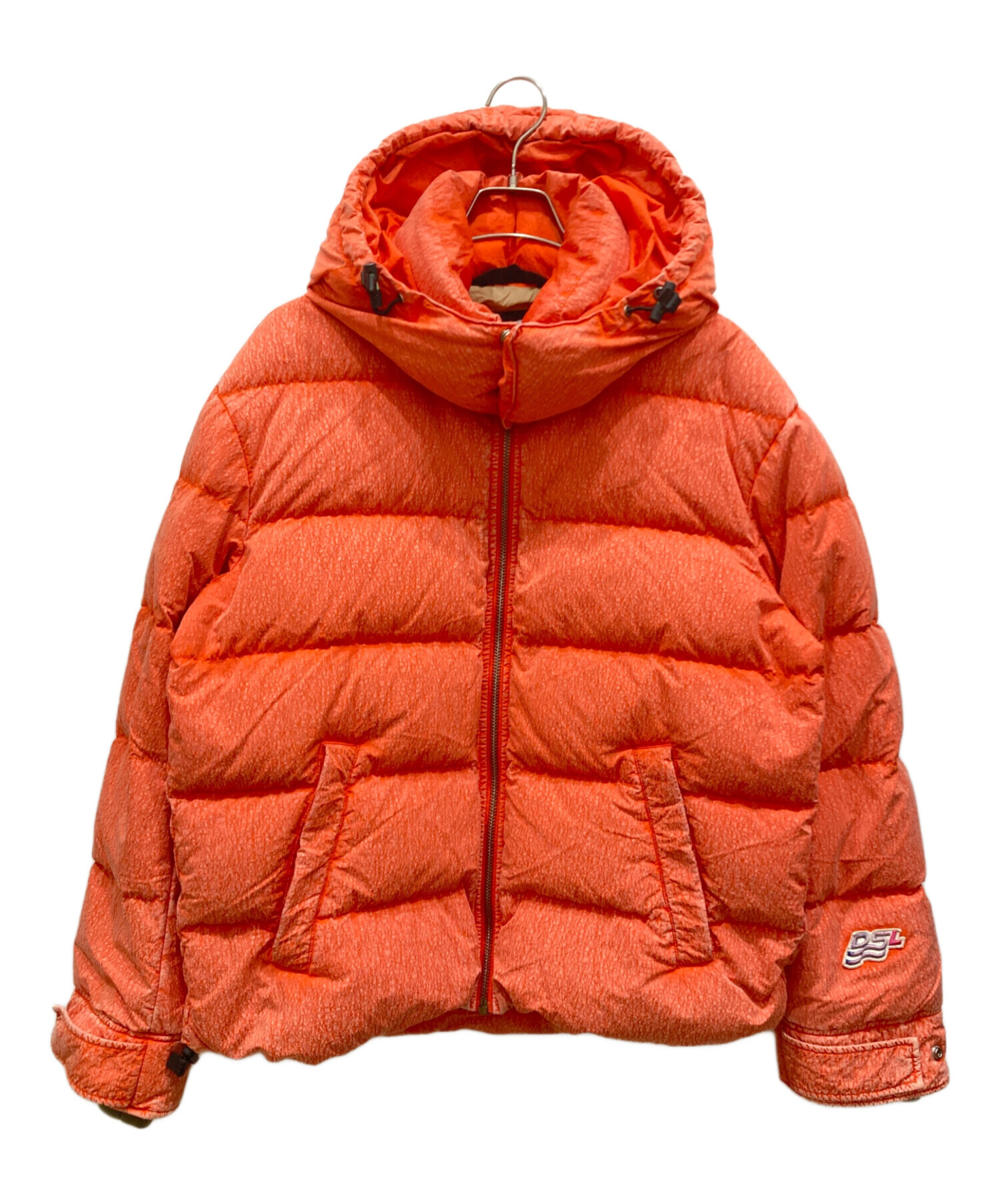 【新品同様】DIESEL オレンジ ダウンジャケット 中古・古着通販】DIESEL (ディーゼル) ウォッシュ加工ナイロンダウン