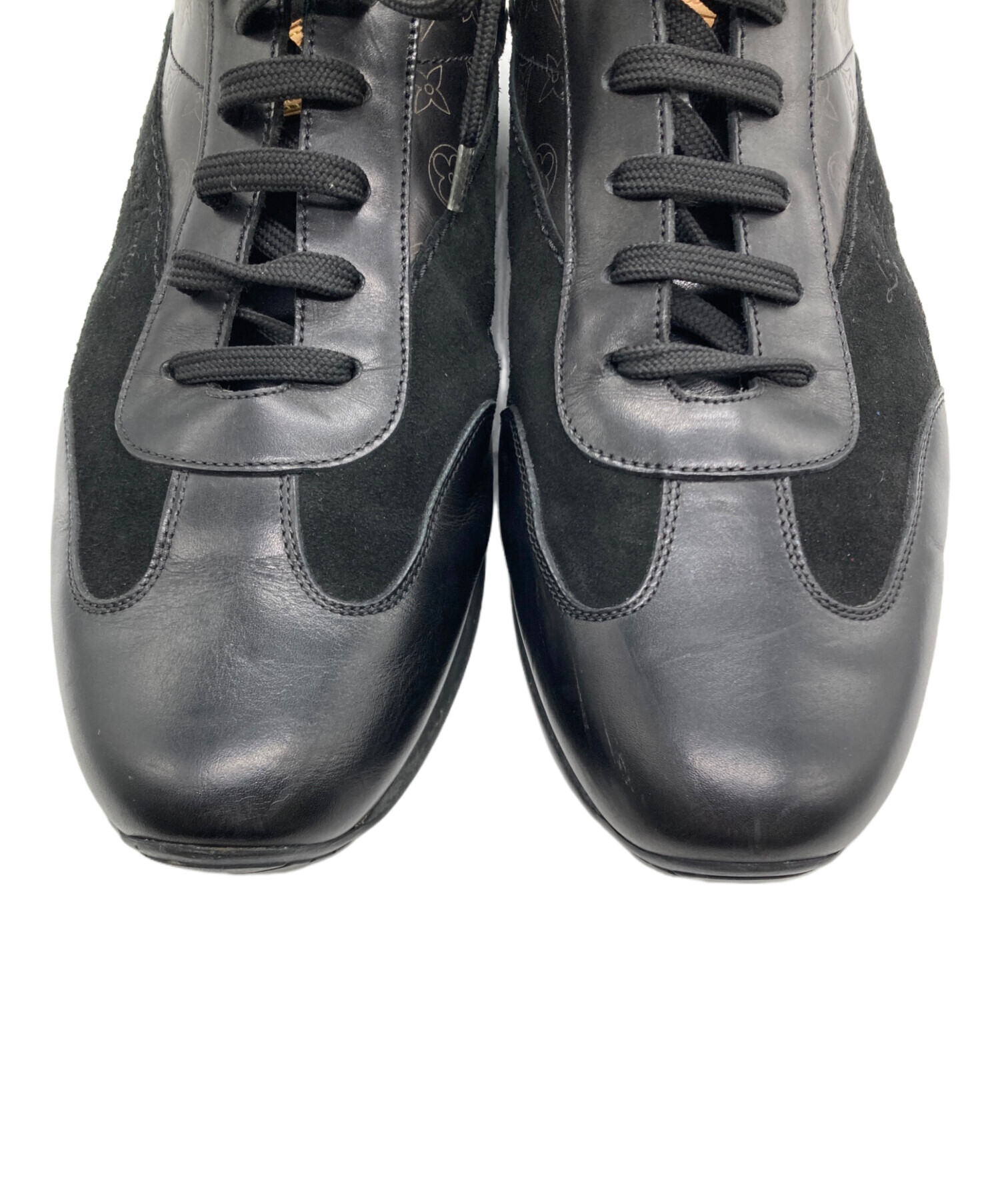 【中古】ルイヴィトン LOUIS VUITTON スニーカー キャンバス レザー ローカット モノグラム 7 26cm 黒 ブラック 中古・古着通販】LOUIS VUITTON (ルイ ヴィトン) モノグラム スエード