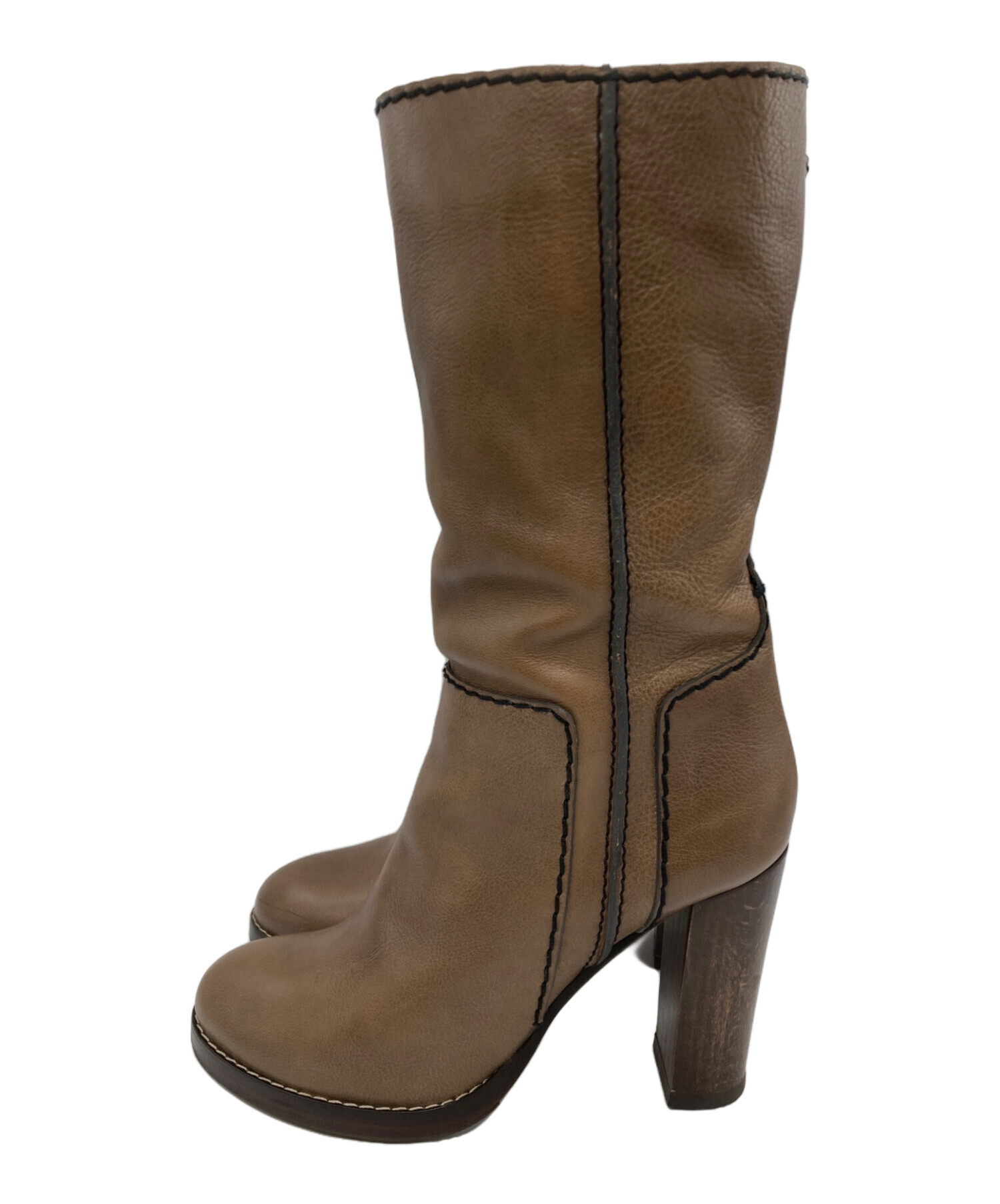 Chloe クロエ ブーツ レディース 【古着】【中古】 中古・古着通販】Chloe (クロエ) ウェスタンブーツ ブラウン サイズ