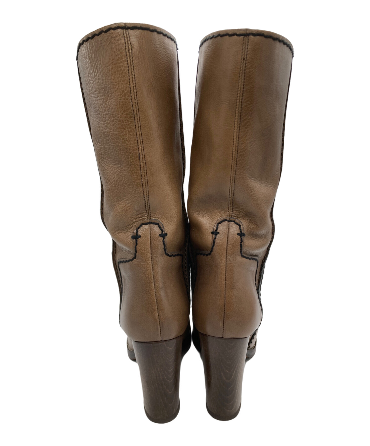 中古・古着通販】Chloe (クロエ) ウェスタンブーツ ブラウン サイズ