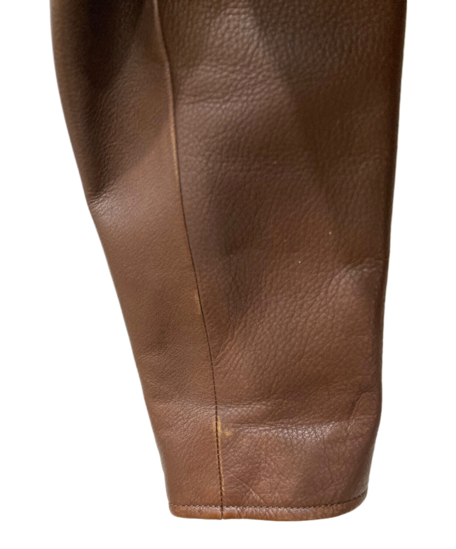 ち*い様 COACH ブラウン レザー シングルライダース週末限定値下げ 中古・古着通販】COACH (コーチ) レザーシングルライダースジャケット