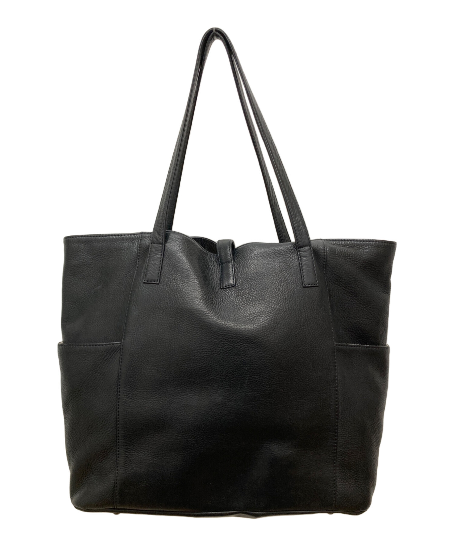 MR. OLIVE ブラックレザートートバッグ 中古・古着通販】MR.OLIVE (ミスターオリーブ) レザートートバッグ