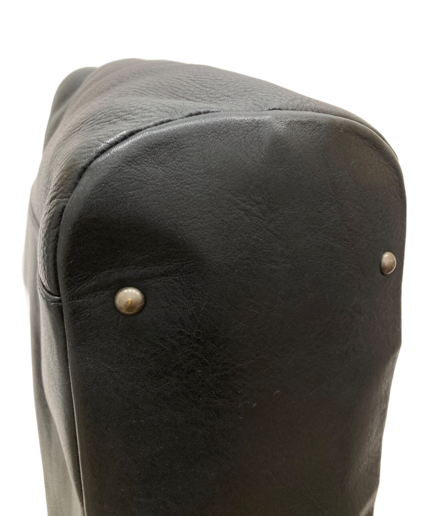 ミスターオリーブ　レザートートバッグ　シュリンクレザー　黒 ミスターオリーブ レザートートバッグ シュリンクレザー 黒